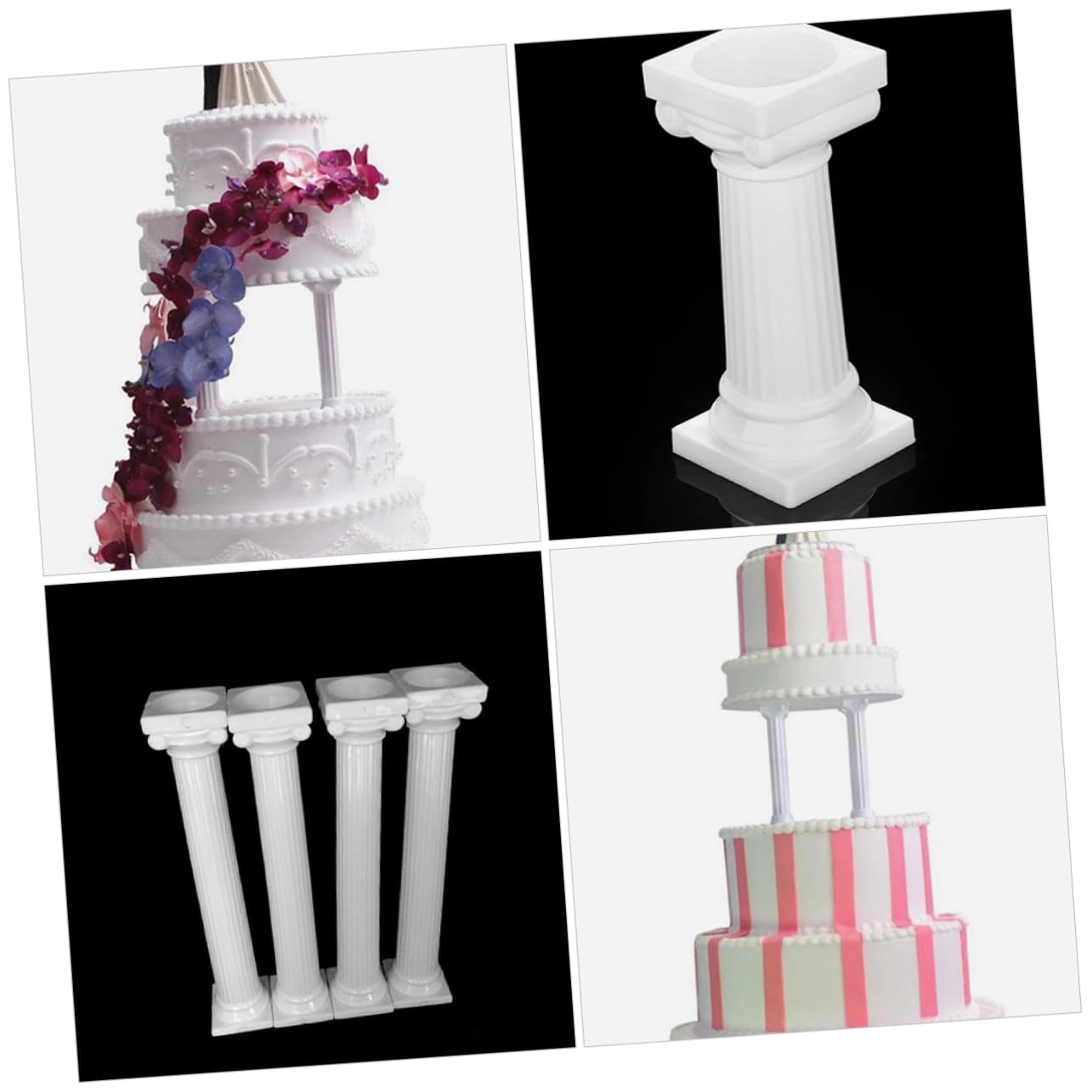Cabilock 3 Juegos Soporte para Pasteles Varilla Separadora De Tortas Varillas para Pasteles Columnas Romanas para Pasteles Soporte para Capas De Pasteles Soporte De Pastel 16 Uds * 3