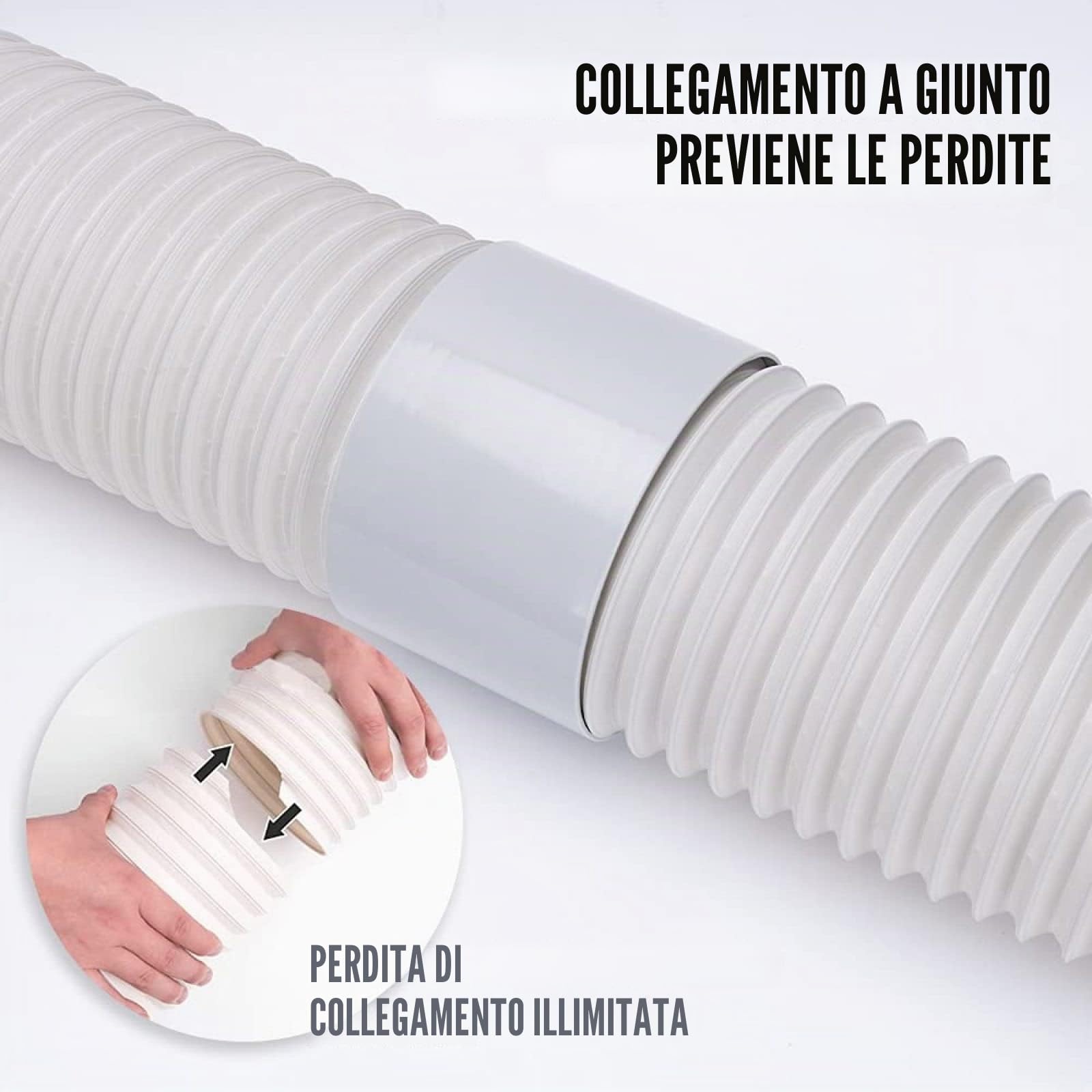 Tubo Flessibile del Condizionatore d'Aria Parti di Ricambio del Tubo Flessibile di Scarico Flessibile Universale Portatile Diametro 150mm Aadattatore per Climatizzatore Antiorario&senso orario