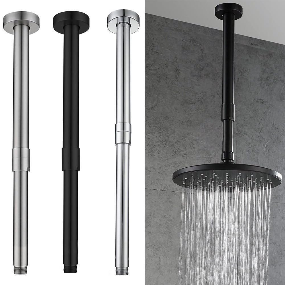 Regulowana rura przedłużająca do prysznica ze stali nierdzewnej 35-60 cm chromowana listwa prysznicowa do sufitu i wszechstronna armatura łazienkowa do nowoczesnych pryszniców