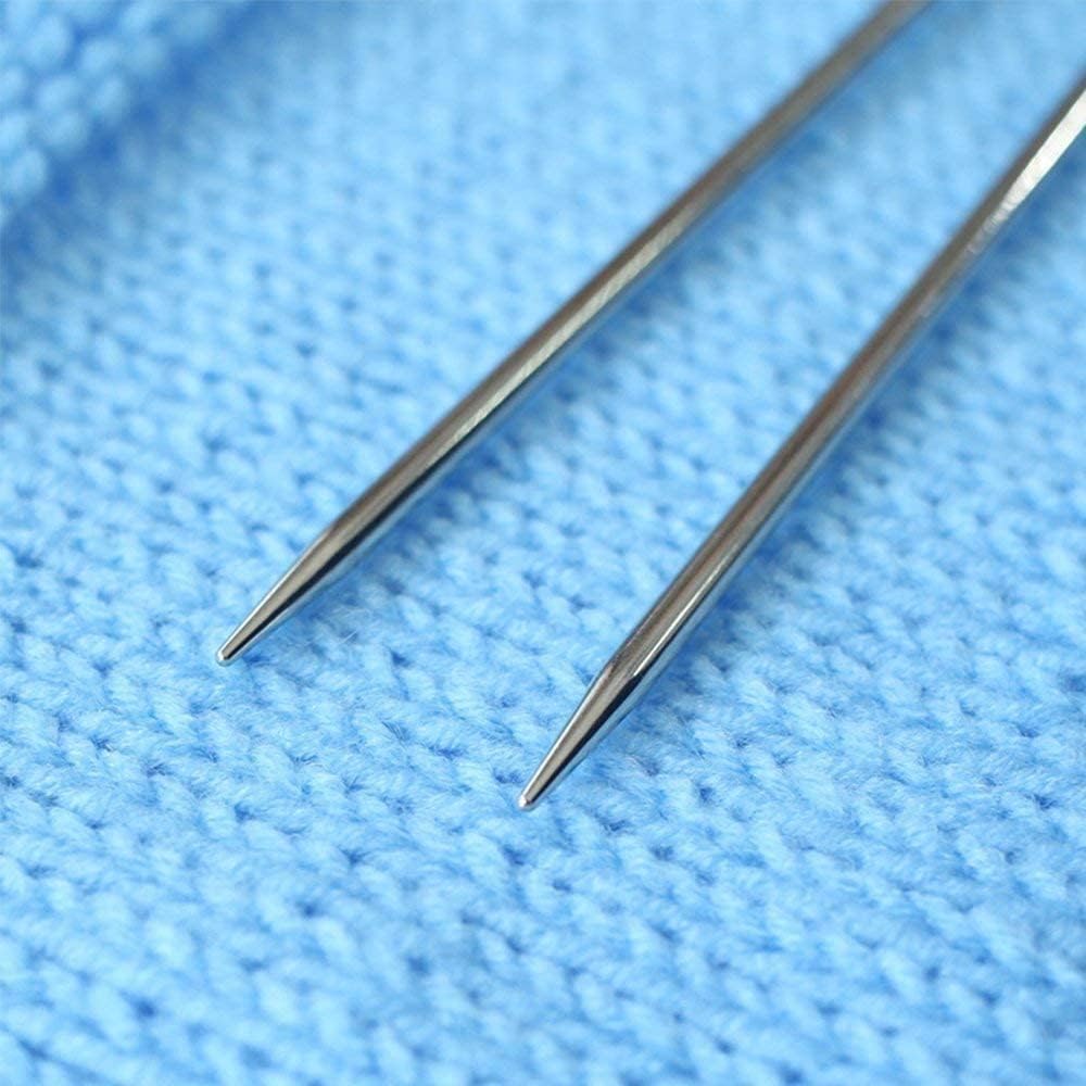 Ferri da maglia, kit ferri da maglia a punta singola in acciaio inossidabile da 14 "(36 cm), inclusi 2,0 mm 2,5 mm 3,0 mm 3,5 mm 4,0 mm 4,5 mm 5,0 mm 5,5 mm 6,0 mm 7,0 mm 8,0 mm (11 paia)