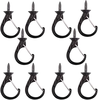 BAMI-LEE House Metal Safety Windproof Hooks, 30 Pieces Ceiling Hooks Suspended Ceiling Screw Hooks Hanging Plants Indoor Outdoor Use Decorations (Black)