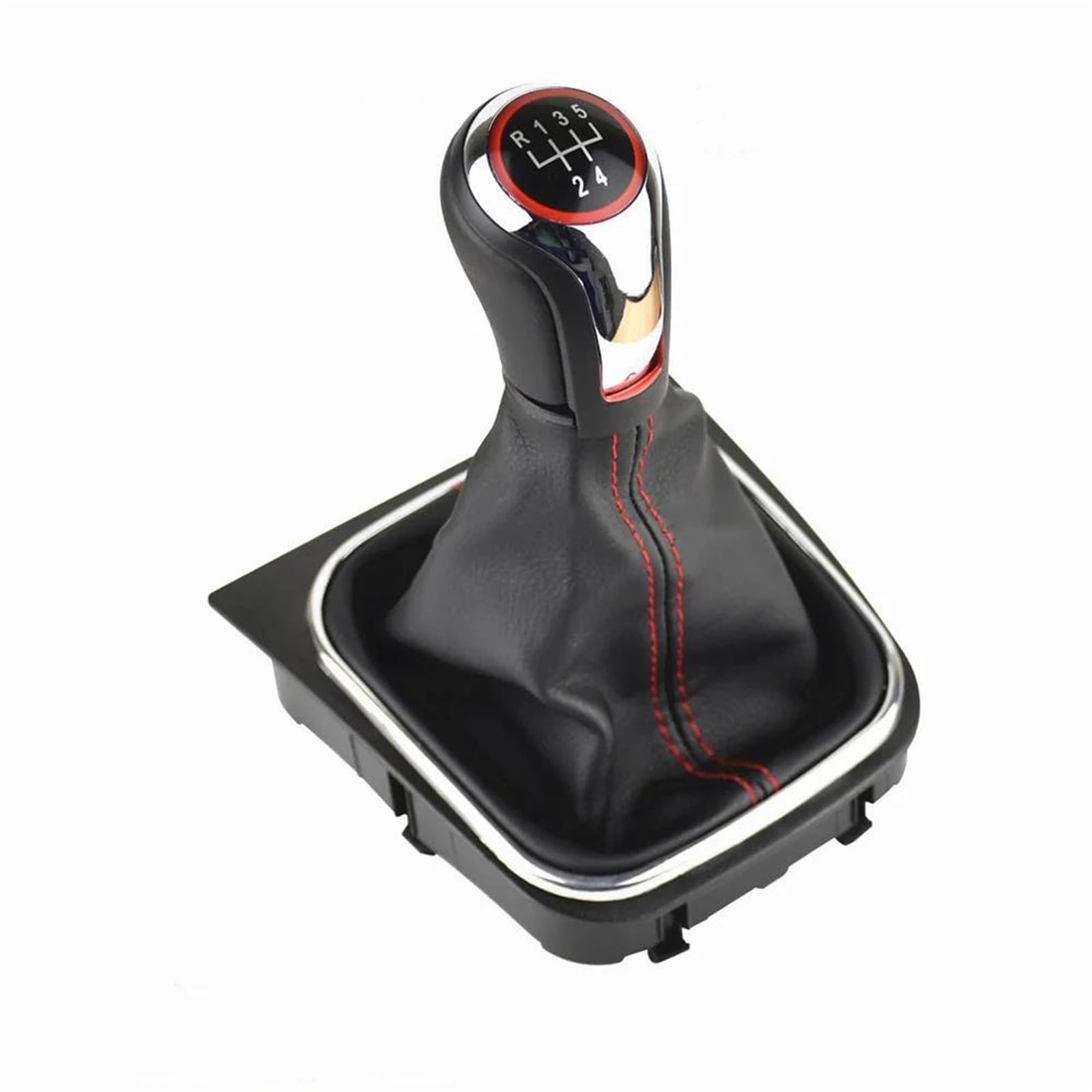Cavinbdz Chrome 5 Gear-Boot For Ibiza 6J For Seat For Leon Mk1 Car Gear Shift Knob Lever Pen 5 6 Speed Handle Ball Boot Cover Gaitor(Chrome 5 Gear-Boot)