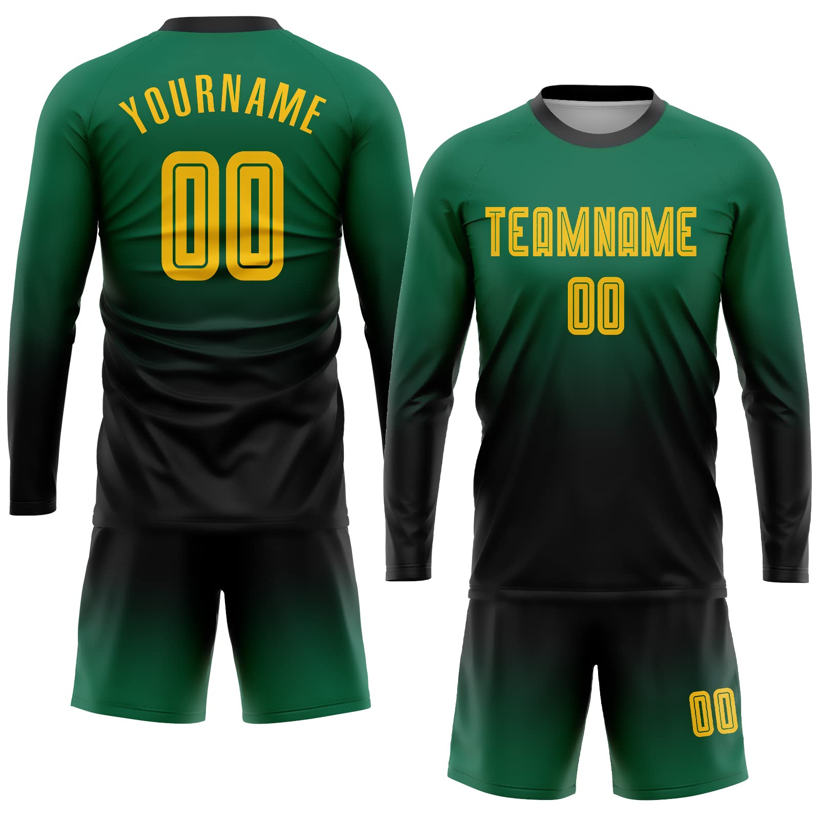 Custom Novelty Long Sleeve Shirts Soccer Jersey Sports Fan Jerseys Personalized Printed Name and Number