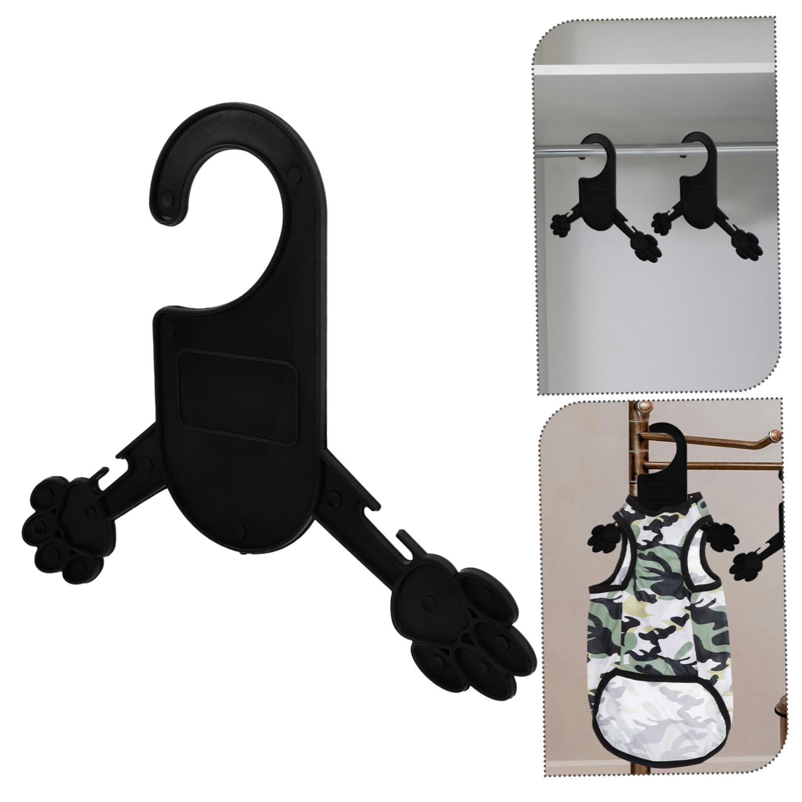 VILLFUL 10pcs Pet Hanger Coat Hangers Clothing Hangers Pet Clothes Hanger Dog Clothing Hanger Small Hangers for Pet Dog Hangers for Clothes Dog Clothes Hangers Pet Clothing Rack Black Abs