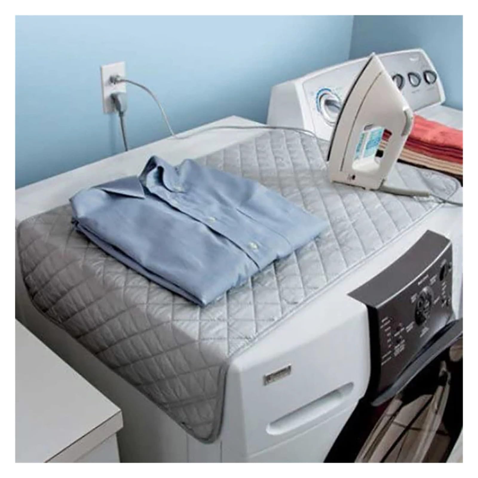 Tappetino da stiro tavolo - for biancheria portatile, protezione for vestiti, copertura for pressa, alternativa al ferro(60x55cm)