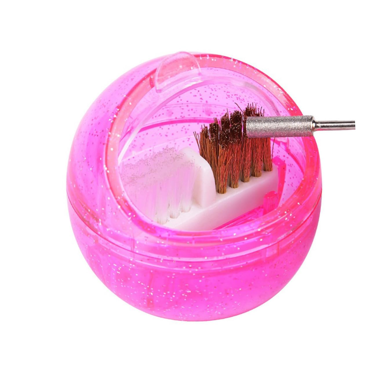 Healvian 3pezzi Macchina Portatile Per Pulizia e Fresatura Unghie Di Pennelli Manicure Con Scatola Pulitore Per Attrezzature Di Bellezza