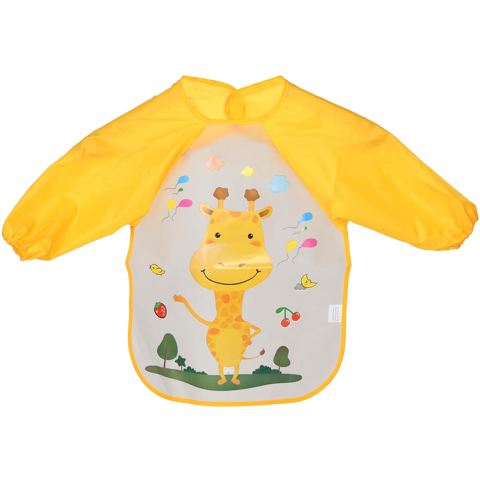 WEKAMOS Waterproof Toddler Painting Apron for 2-4 Year Olds with Adjustable Straps and Easy to Clean Polyester Material, for Mealtime and Crafting, Yellow Art Smock for Boys and Girls