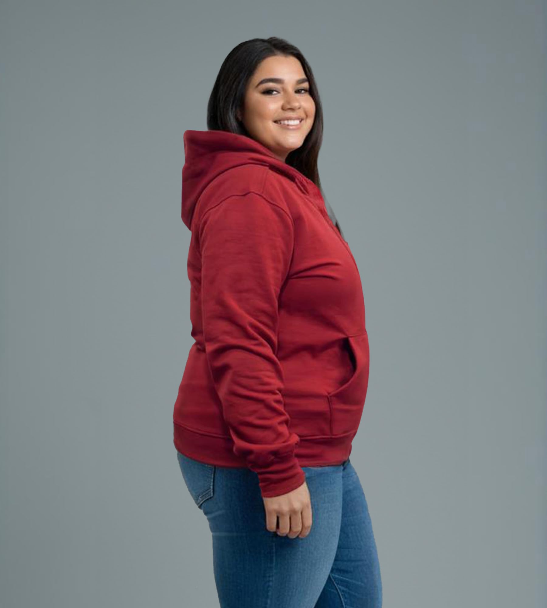 Freecultr Women's Plus Size Fleece Zipper Hoodie Jacket Pack of 1 4XL Black 3