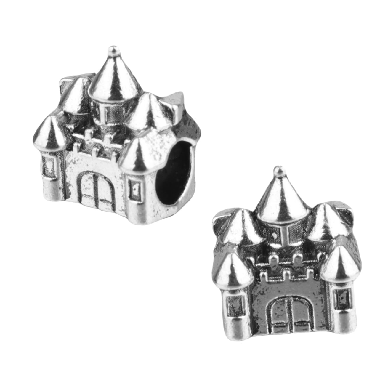Anneome 150 Piezas cuentas de castillo de bricolaje diy pulseras collar de moda accesorios creativos de cuentas de bricolaje gargantilla con cuentas perlas de aleación de bricolaje Silver