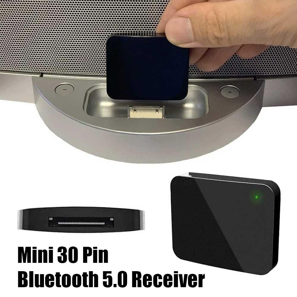 Bluetooth 5.0 A2DP Audio Musica Adattatore Stereo Ricevitore per Bose Sounddock iPhone iPad iPod Dock Speaker 30Pin iPhone iPod Dock Speaker, non adatto per vecchi sounddock1