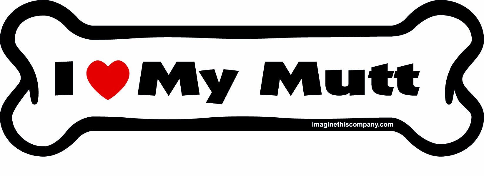 I Love My Dog Magnet Imagine This Company I Love My Breed Bone Shaped Pet Magnet; - Import It All Black Dog Car Magnet - Foto 4