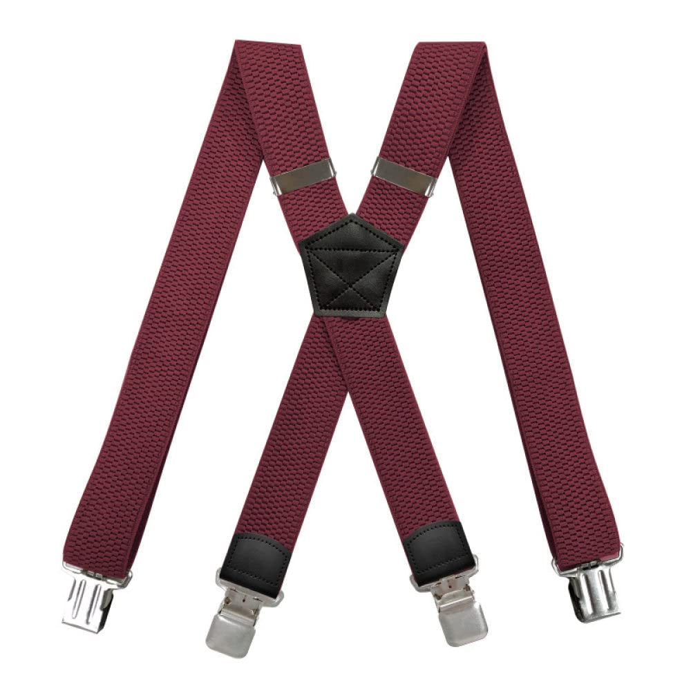 Tirantes para pantalones de hombre Tirantes elásticos for hombre de 3,5 x 120 cm con espalda en forma de X, tirantes anchos elásticos con grano de maíz, suspensorio ajustable de 4 clips for trabajo(Wi