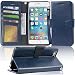Iphone 6s Plus Case, iphone 6 plus case, Arae [Wrist Strap] Flip Folio [Kickstand Feature] PU leather wallet case with ID&Credit Card Pockets For Apple Iphone 6 Plus / 6S Plus 5.5, Navyblue