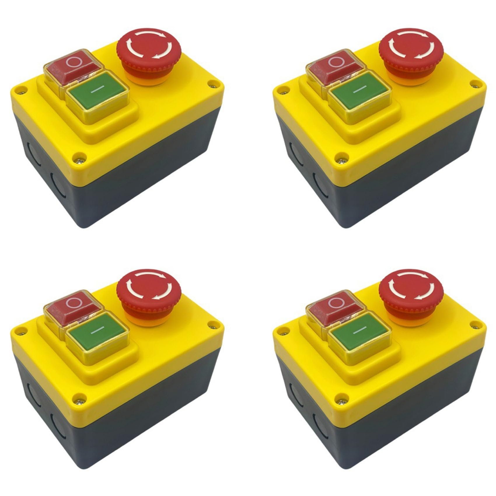 Jnchdghwa Yellow 4X Kjd17d 250V 16A Electromagnetic Push Button Switch Emergency Stop Switches For Electric Tools & Machine Tool