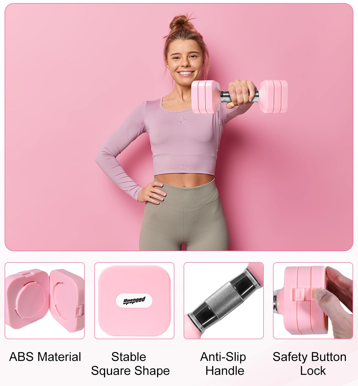 Poids Main Home Training Haltères Réglables 10kg - Set 4 En 1 Fitness Maison Homme Femme Poids Libres Ajustables