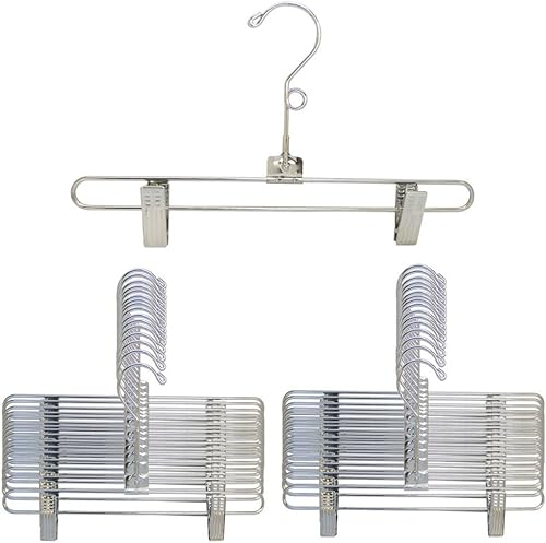 DBM 25 perchas tamaño 12 pulgadas alambre de metal cromado pantalón falda clip pellizco agarre accesorio exhibición al por menor ropa para adultos