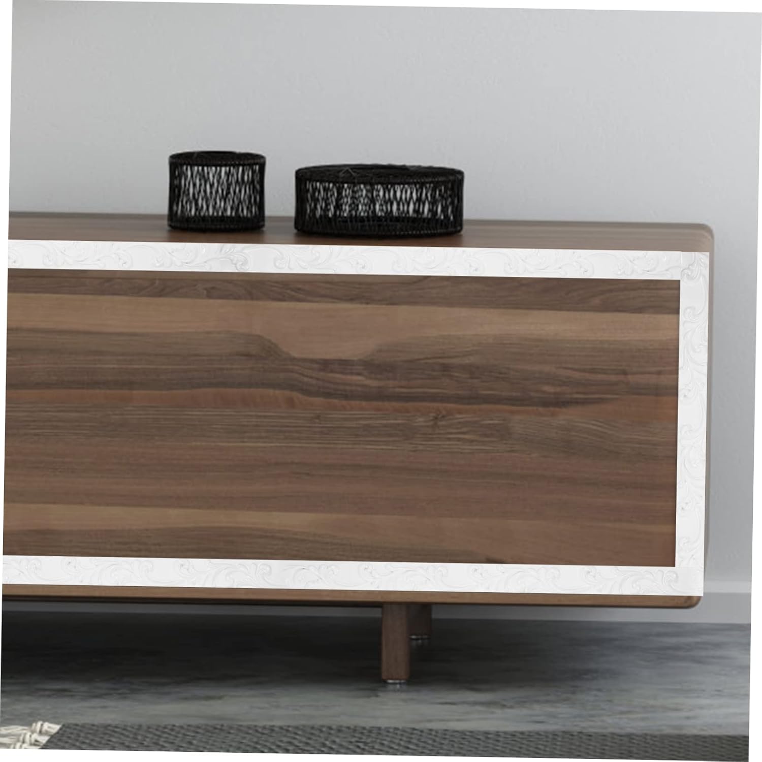 DOITOOL Embossment Molding Trim Self-Adhesive Flexible Wall Caulk Strip for Easy DIY Installation Ceilings Backgrounds and More White PVC Trim