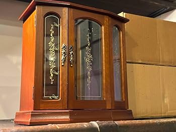 【新品】アンティーク　昭和　レトロ　オルゴール付きジュエリーボックス 美品 WODING オルゴール付き（いとしのエリー）ジュエリー