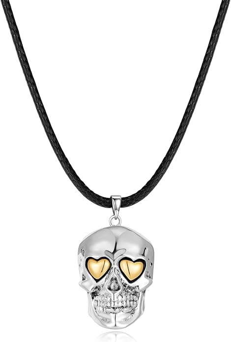 WOWORAMA Black Gothic Necklace for Women Halloween Skull Snake Black Moon Necklace Dark Punk Witch Heart Necklace Goth Halloween Jewelry