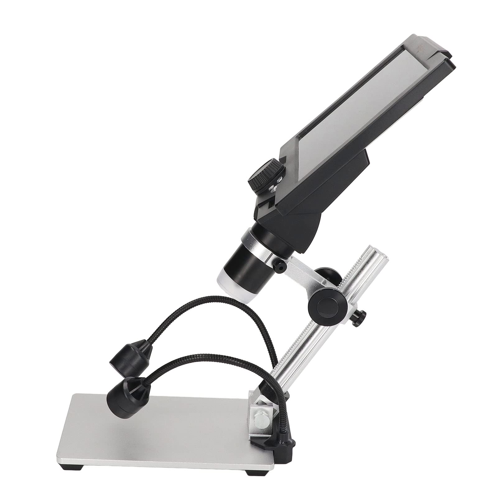 Fafeicy 9-Zoll-LCD-Digitalmikroskop 1600X 12MP 1080P USB-Mikroskop mit 8 LED-Leuchten, Verstellbarem Ständer, für die Münzlöt-PCB-Inspektion (EU-Stecker)
