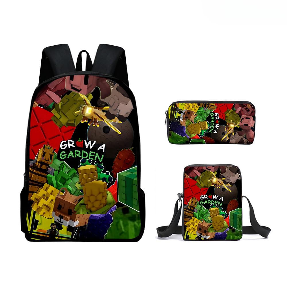 Hzsyc Boys Grow A Garden Casual Daypacks Kids Grow A Garden Backpack Shoulder Bag Pencil Case 3PCS Set (C01,3pcs)