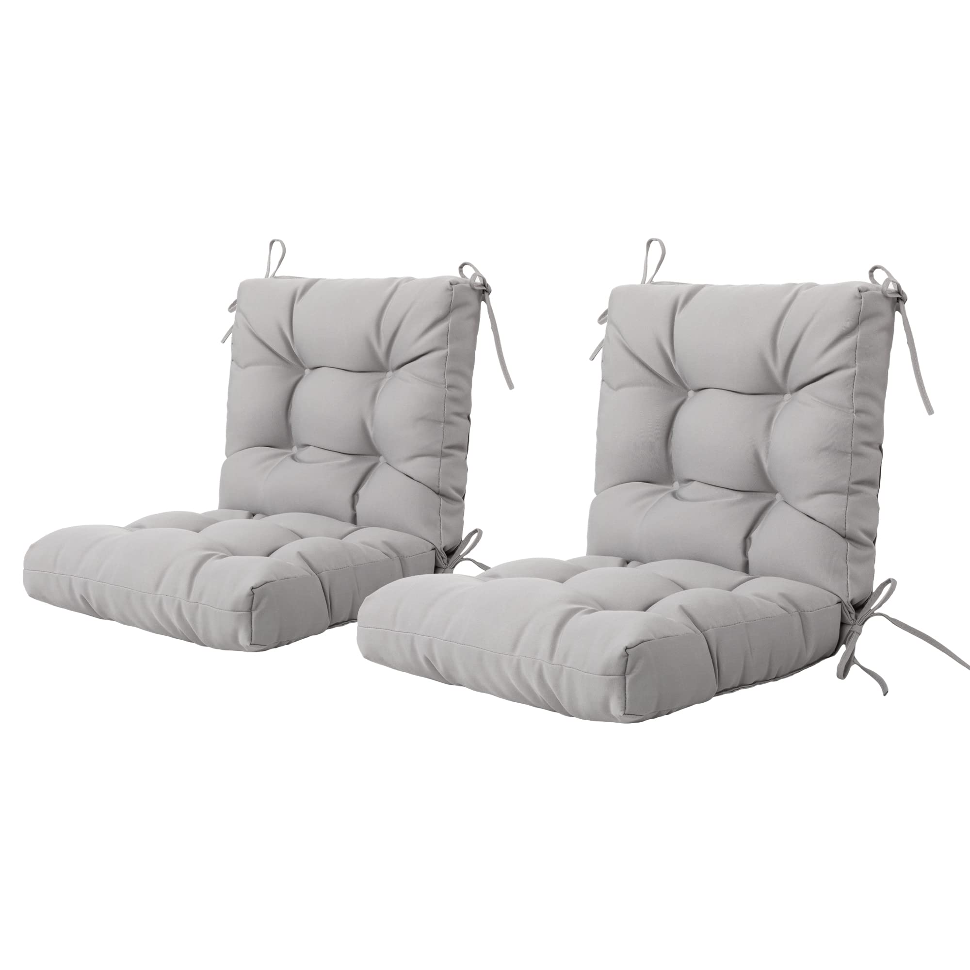 ARTPLAN Seat/Back Outdoor Chair Cushion,Patio Chair Cushion with Tie,Tufted Patio Cushion Replacement,Set of 2,20X20X4 (2 Pack)