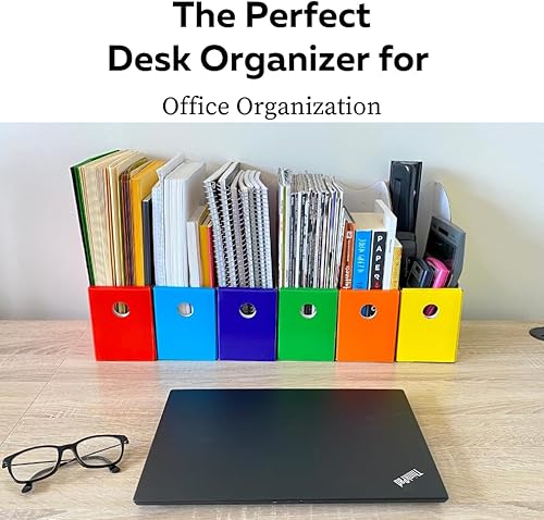 Miniatura 5 de Evelots Organizador de archivos de revista (paquete de 12) mejorado plegable frontal, extra estable, 6 colores