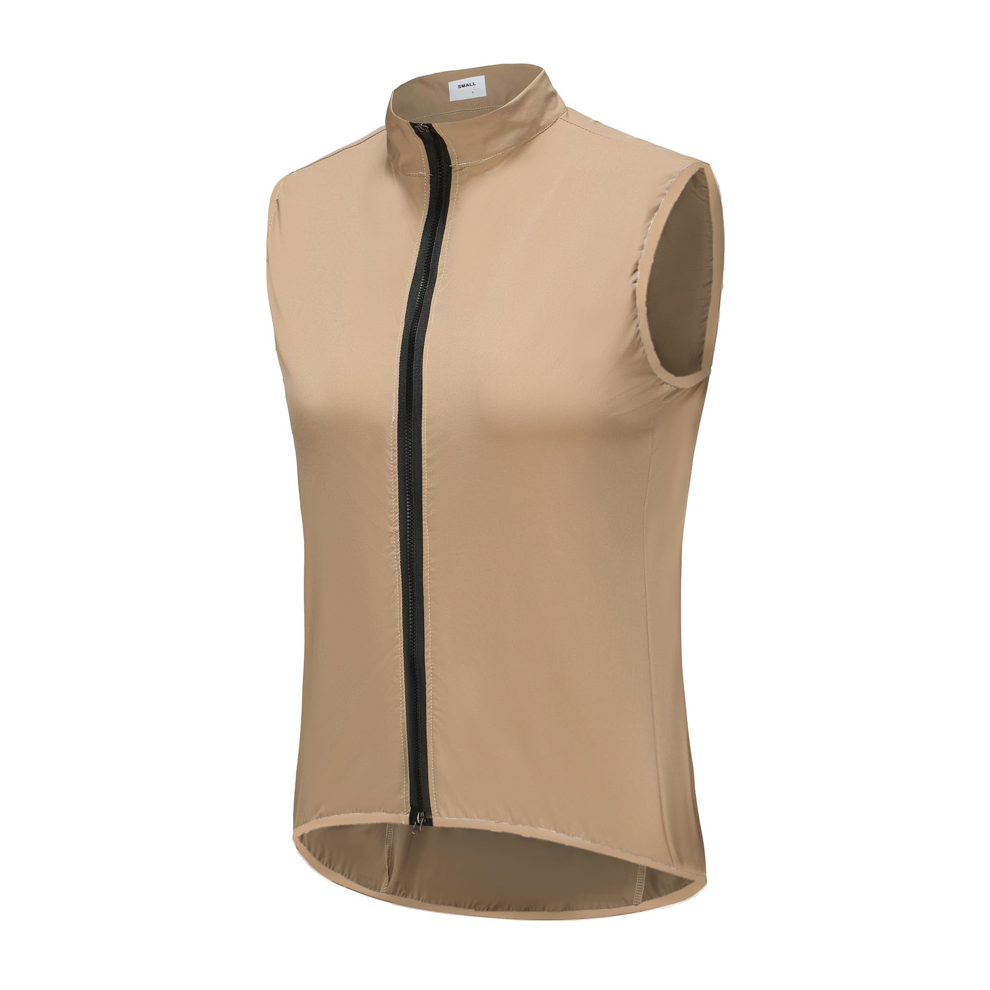 Herren Winddichte wasserdichte leichte ärmellose Fahrradjacke Fahrradbekleidung Fahrradweste Radlerweste(Khaki,Asia-3XL)