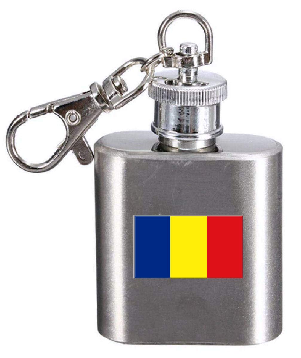 Porte-clés flasque gravé drapeau du Tchad pour voyage et fête