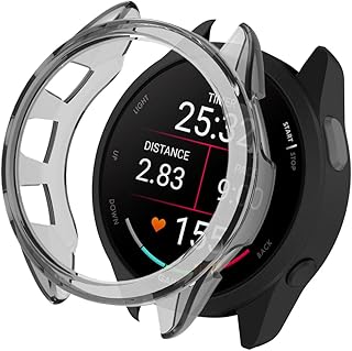 FINON for GARMIN Forerunner 165 用 ケース Forerunner 165 Music 用 ケース バンパー 軽量 簡易脱着 シンプル 簡易パッケージ (クリアブラック)