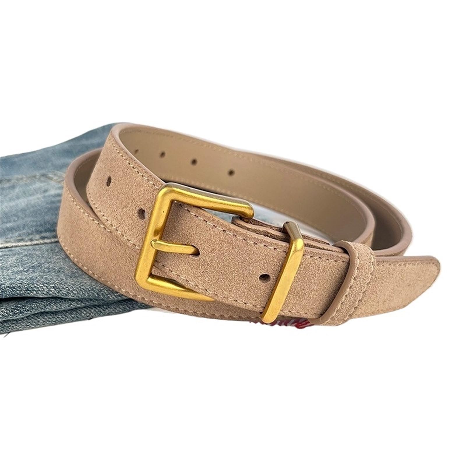 Ceintures Femme Ceintures for femmes en daim et cuir de vache avec boucle carrée tendance alliage, idéales for les robes jeans Pour Robe