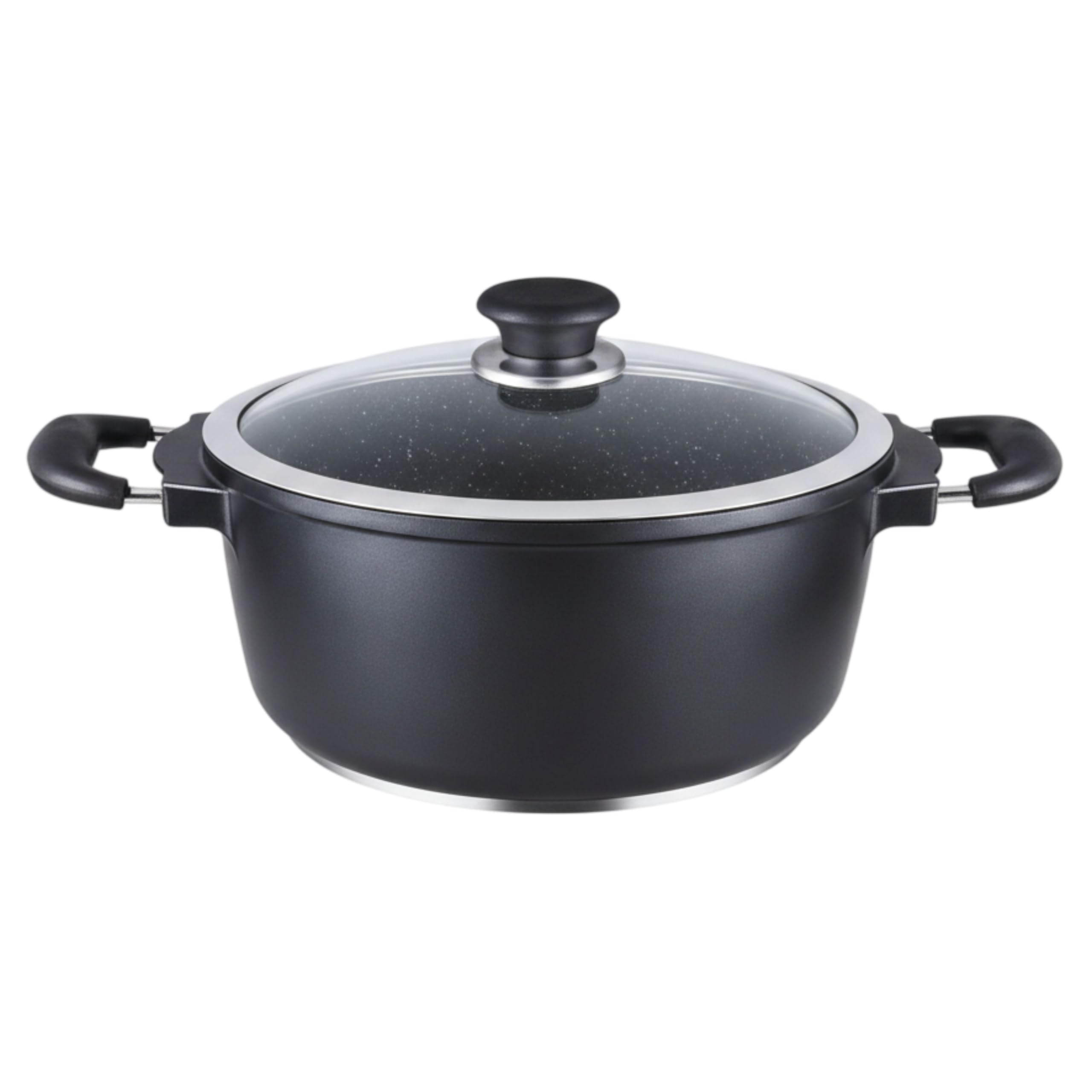 Reldor Stock Pot 20 cm, Non Stick Cooking Pot with Glass Lid, Aluminum Saucepan Casserole Pot, Ceramic Coating, Induction & Oven Safe, Heavy Duty & Easy to Clean, Large Size