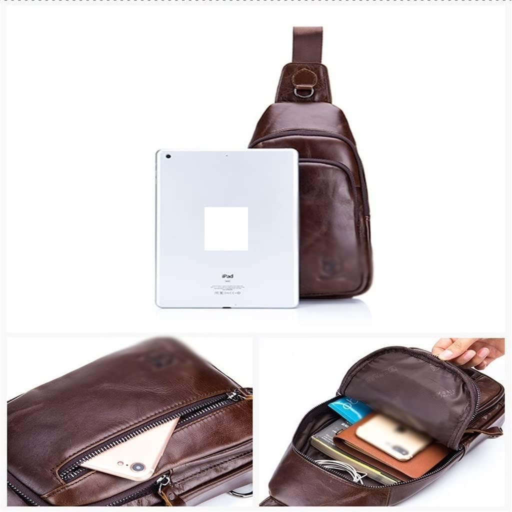 Leather Crossbody Bags Men Small Male Shoulder Bag Casual Men's Music Chest Bags Messenger Bag