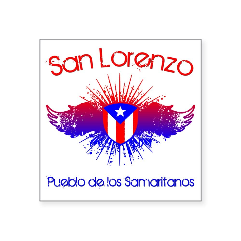 CafePress San Lorenzo W Square Sticker 3 X 3 Square Bumper Sticker Car Decal, 3"x3" (Small) or 5"x5" (Large)