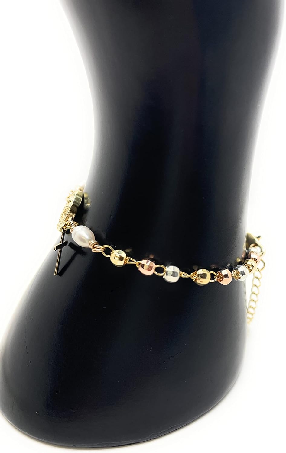 Saint Benedict Bracelet, Cross Bracelet, Saint Benedict bracelet Pearls, San Benito Protection Bracelet, Catholic Bracelets for Women, St Benedict Medal, Women Gifts, San Benito Jewelry. - Image 6