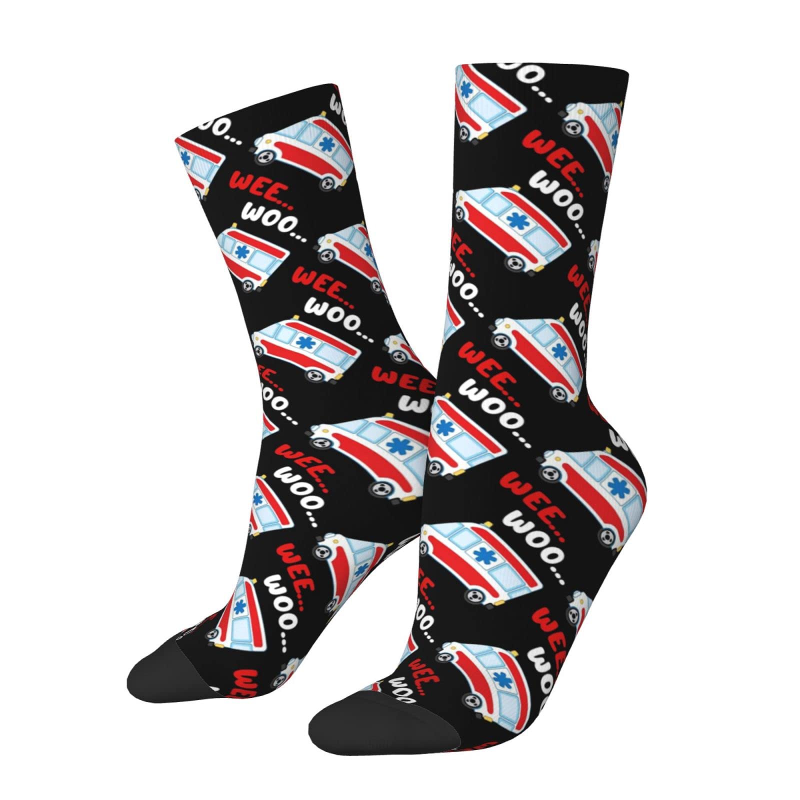 Lawenp Unisex As Pic Wee Woo Ambulance Amr Socks, Funny Novelty Crew Socks Gift For Men Women Teen