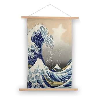 掛け軸 タペストリー　神奈川沖浪裏◆葛飾北斎 （工芸作品・新品) Amazon.co.jp: 晴れの街ギャラリー 掛け軸 タペストリー 富嶽三