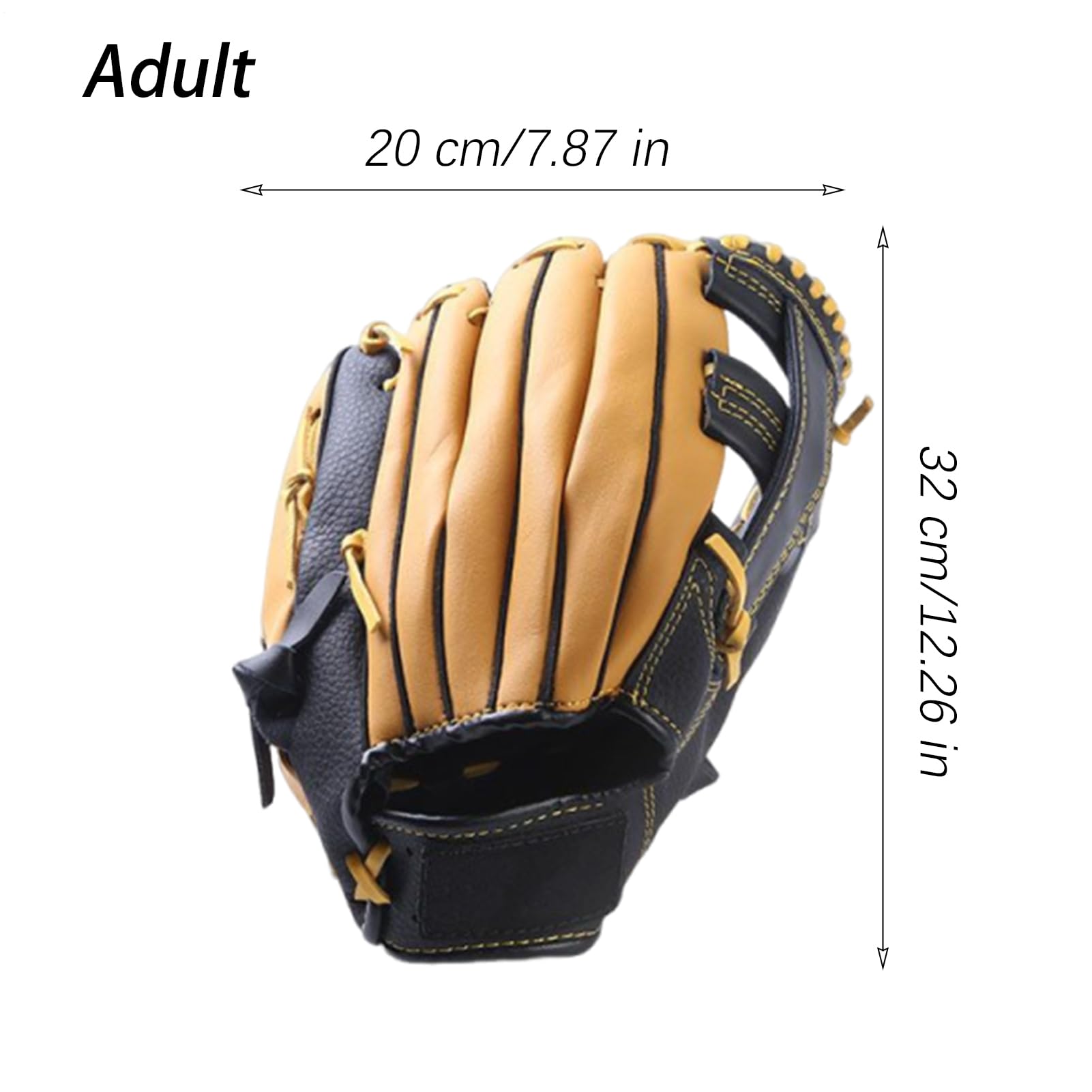 Gant de baseball en cuir souple, gants d'entraînement pour balle molle Outfield, durables pour jeunes et adultes, gants d'entraînement confortables pour le baseball et le softball
