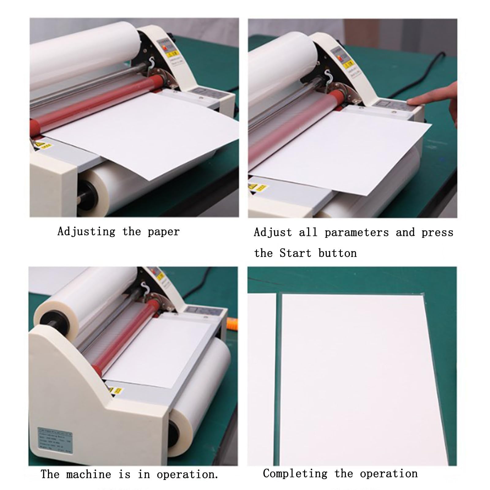 Laminator 4-rolkowy, na gorąco i na zimno, do jednostronnej i dwustronnej ochrony papieru