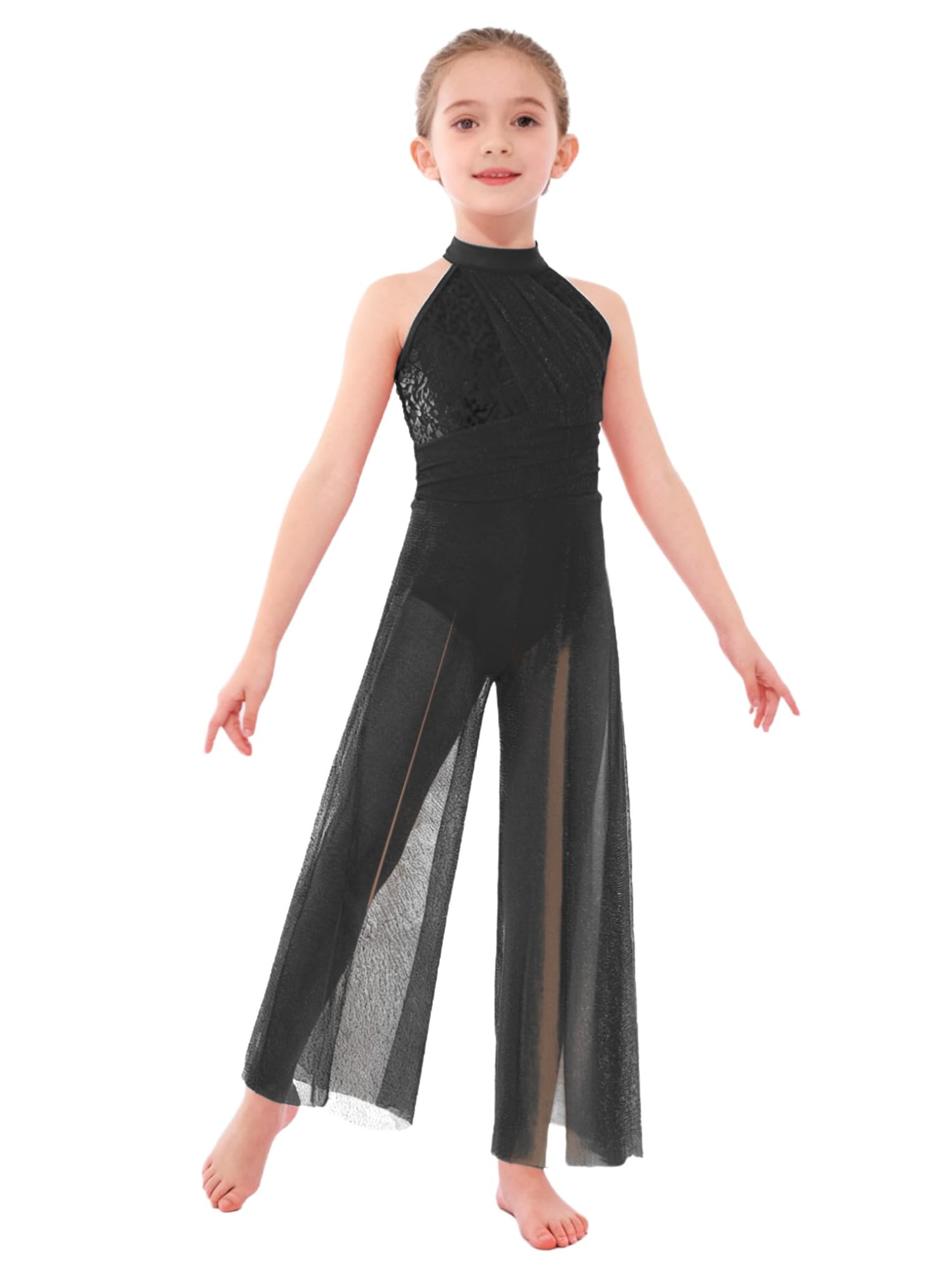 Oyolan Bambina Tuta Danza Balletto Lirico Tuta Danza Contemporanea Costume Paillette Unitard Ginnastica Abito da Balletto