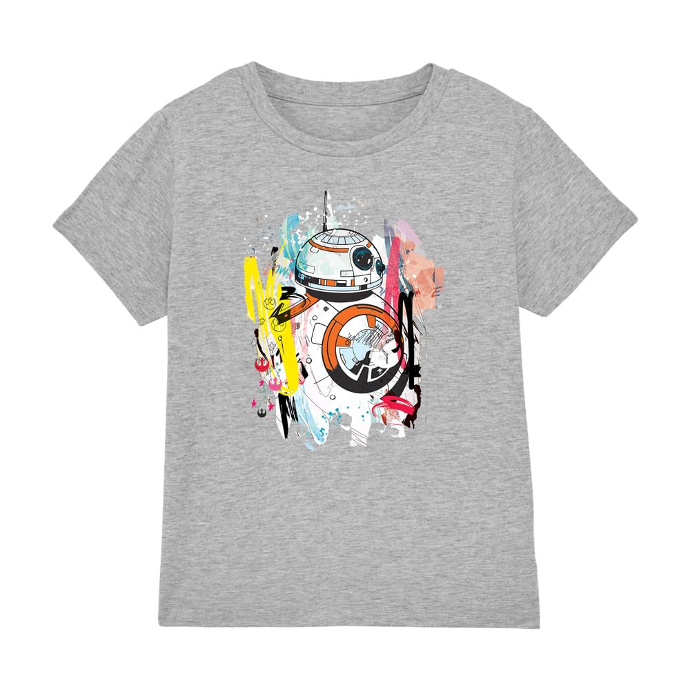 Star Wars BB8 Abstract Unisex Kids T Shirt, Athletic Heather, 5-6 Years