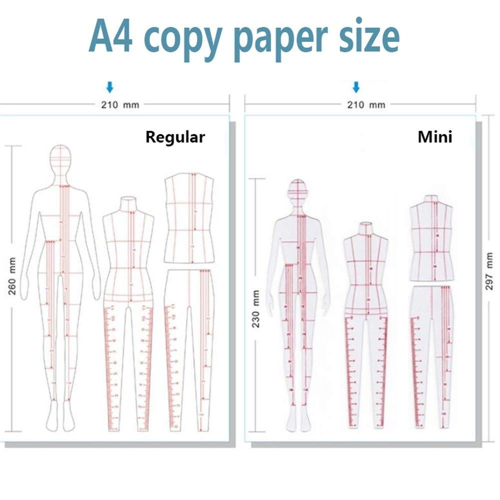 Medición de Ropa Humanoide Femenino Conjunto de Reglas de Plantilla de Curva Francesa Herramientas de Costura Artesanales de Medición de Ropa Regla de Plantilla Transparente de Moda reglas de costura