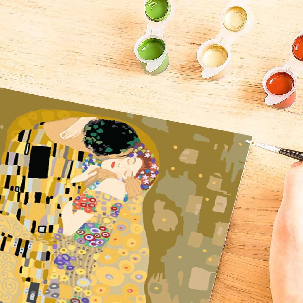 Ravensburger CreArt: Klimt Il bacio – Dipingere con i Numeri Adulti, Attività Creativa e Rilassante, Kit Pittura con Pennello e Colori Inclusi, 30 x 40 cm, Idee Regalo