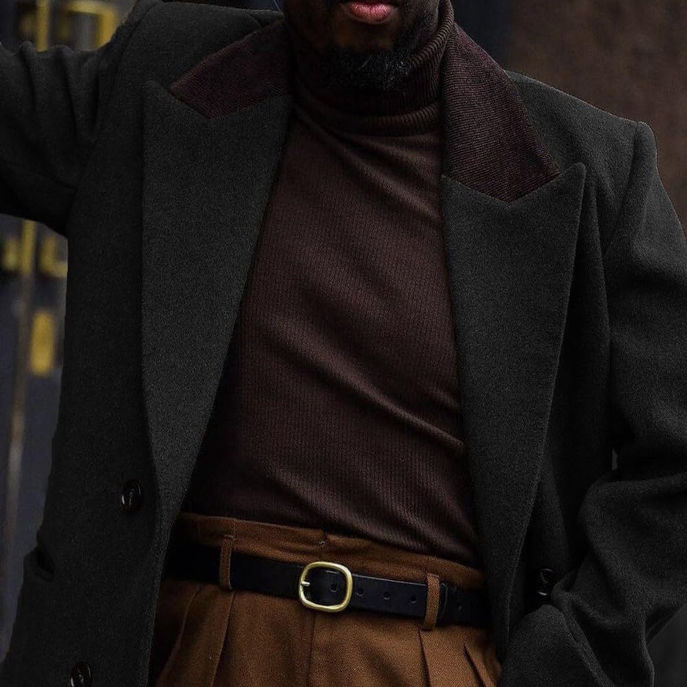 Chaqueta blazer de lana alargada con cuello de solapa para hombre, para ocasiones informales, vacaciones y fiestas en primavera, otoño e invierno