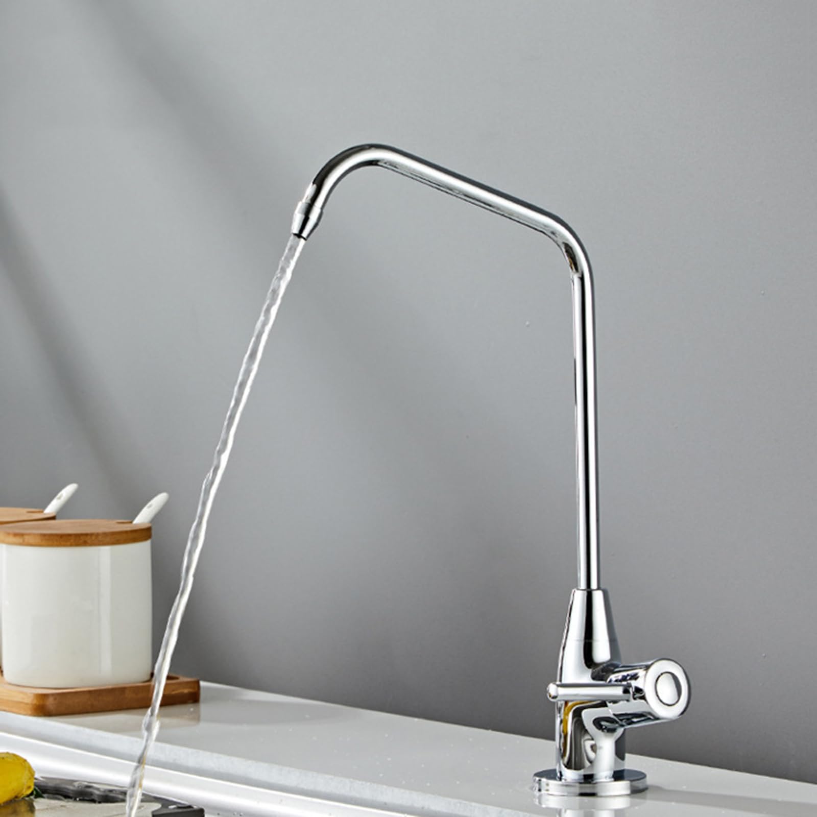 SaryEdge Water Filter Kitchen Sink Faucet Purifier Swan Neck Swivel Galvanized Tap，A-C，A-C