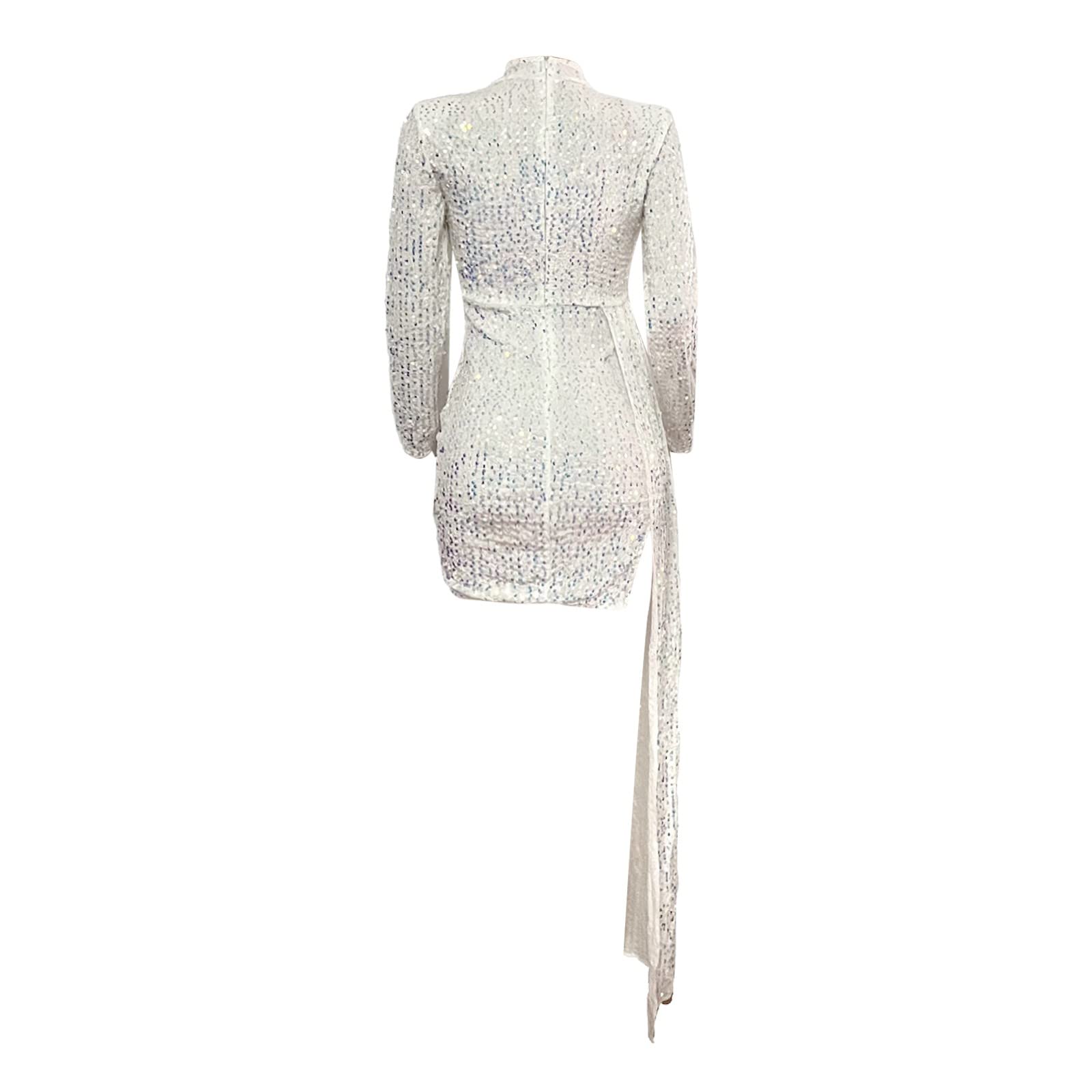 Vestidos de fiesta para mujer, vestido brillante de manga larga con lentejuelas brillantes, vestido corto perfecto para fiestas y reuniones