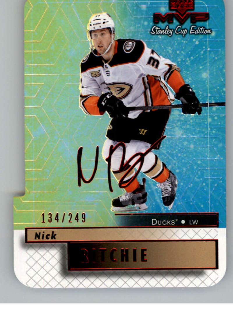 Amazon.com: 2019-20 Upper Deck MVP Stanley Cup Edition 20th Anniversary  Colors and Contours Hockey #59 Nick Ritchie SER/249 Anaheim Ducks Official  NHL Trading Card From UD : Collectibles & Fine Art