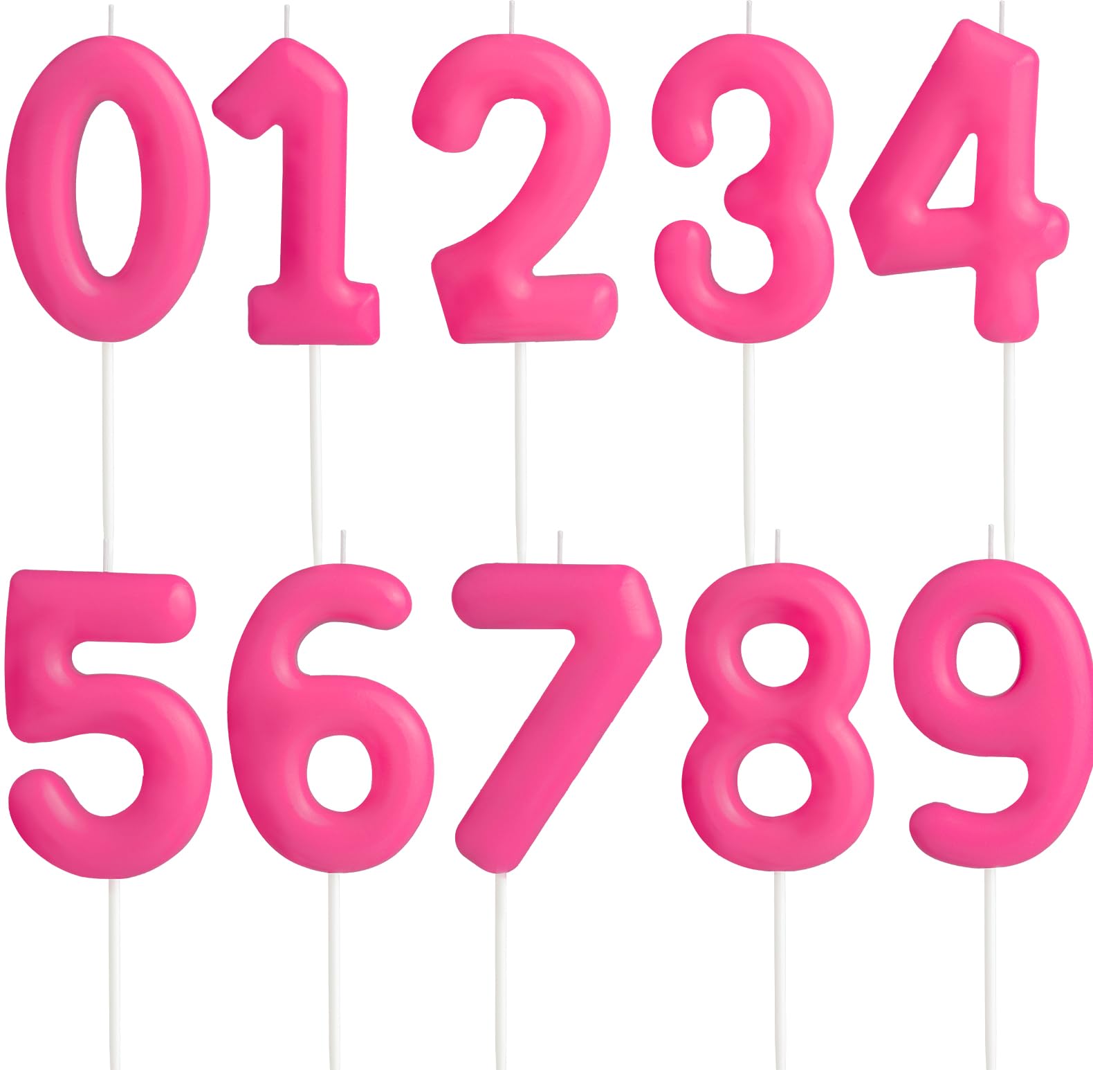 Hongplus Bougie D'anniversaire En Forme De Chiffre 2 - Rose Macaron - Bougies D'anniversaire Pour Gâteau - Décorations De Gâteau Pour Fille Et Femme - Fournitures De Décoration De Fête D'anniversaire