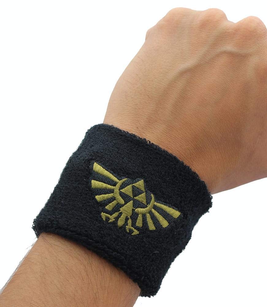 The Legend of Zelda Hyrule Logo Terry Cloth Wristband - Black - One Size - Unisex - Zelda Fans (Adults and Children)-image-37