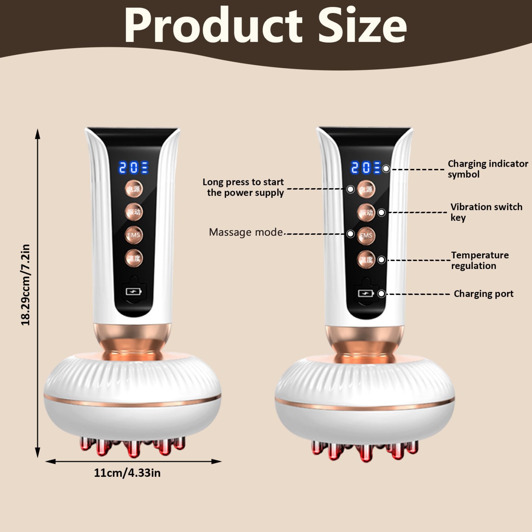 Massaggiatore Anticellulite, Massaggiatore Drenaggio Linfatico Elettrico per Snellente per Massaggio Vita, Blaster per Fascia per Cellulite, Aiuta a Ridurre le Smagliature per Gambe, Braccia